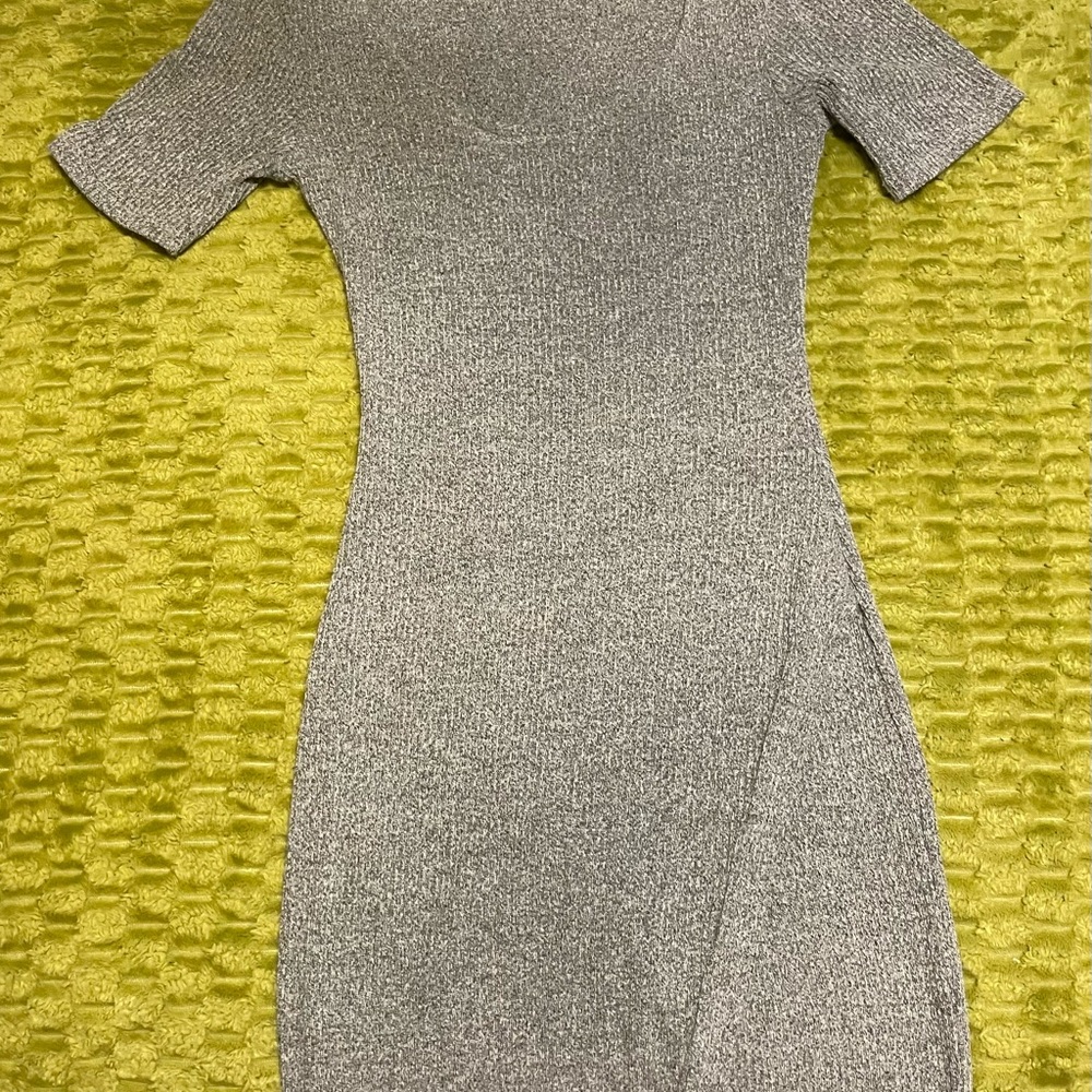 Elegant Gray Knit Dress